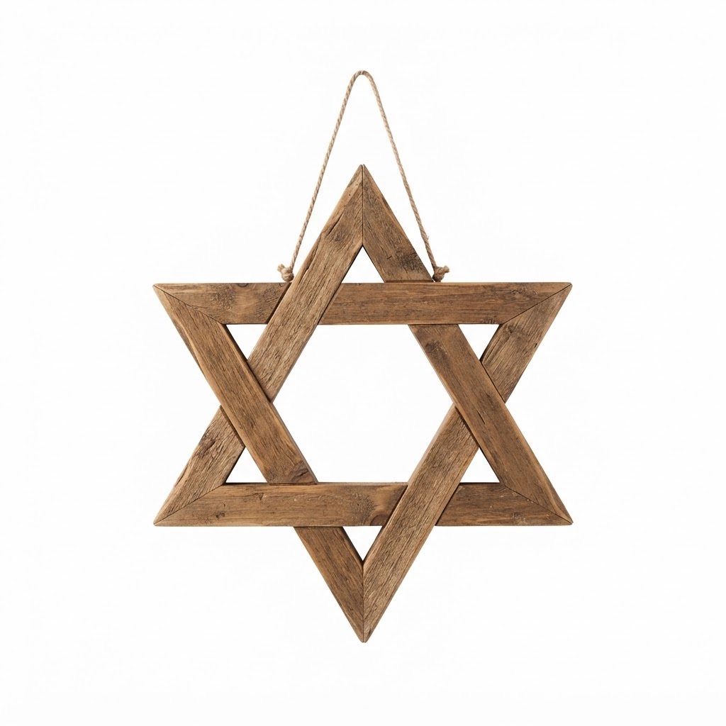 Decorative Wooden Star of David Wall Sign