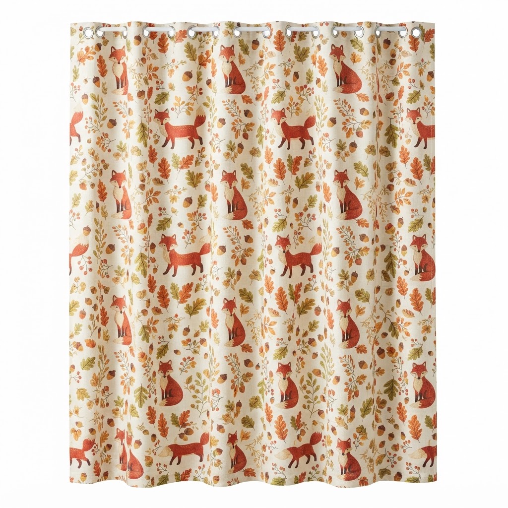 Fox Print Shower Curtain