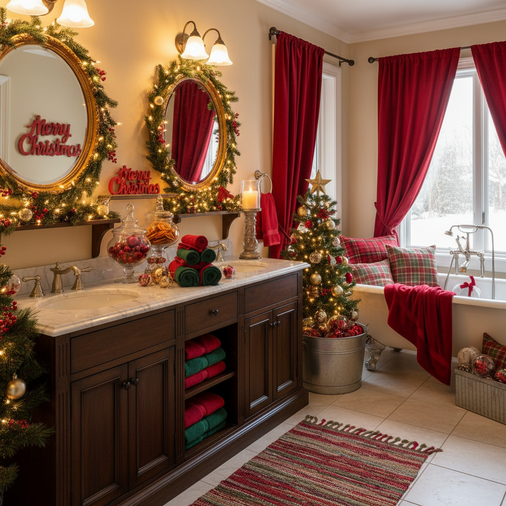 Traditional Christmas Master Bathroom