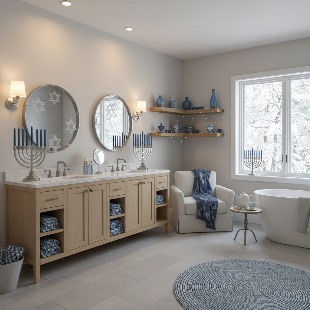 Nordic Hanukkah Master Bathroom