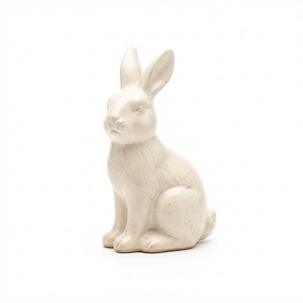 Cream Ceramic Bunny Figurine