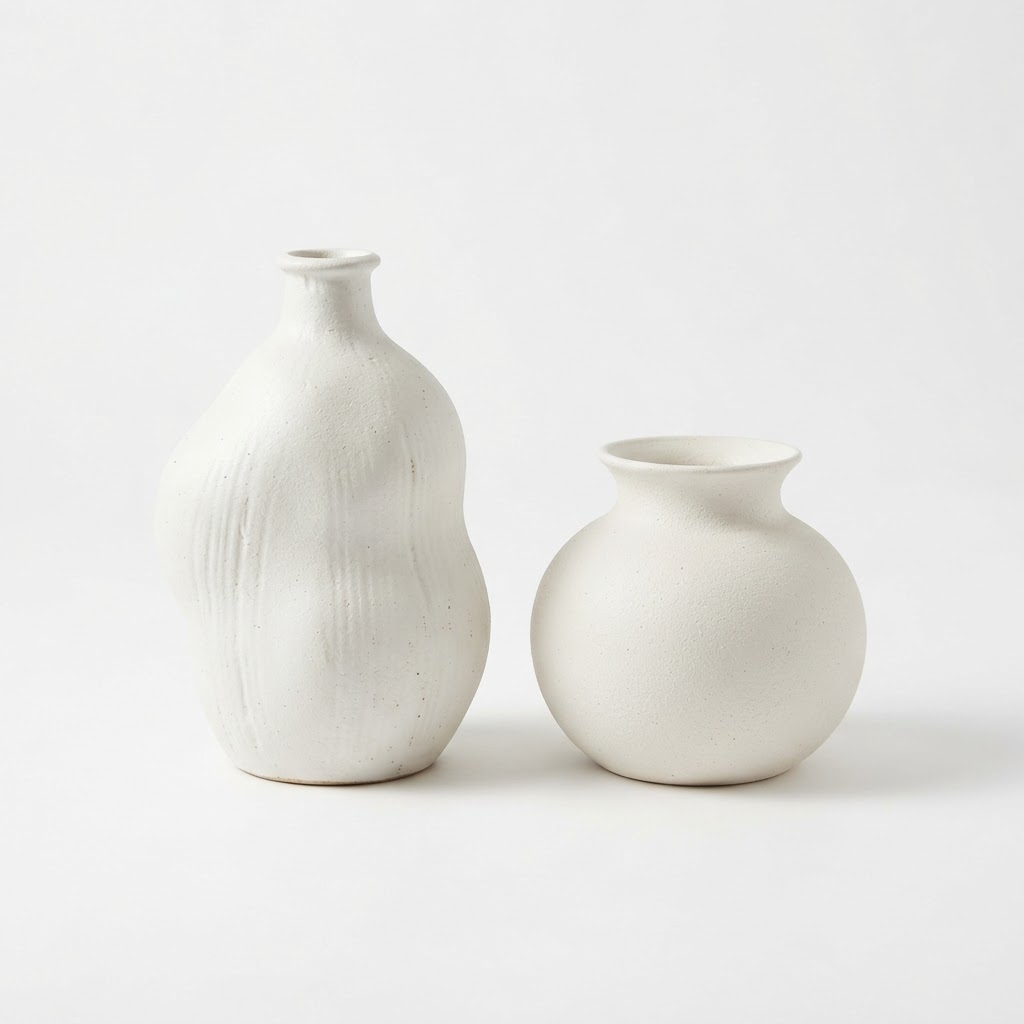 Ceramic White Vase Set