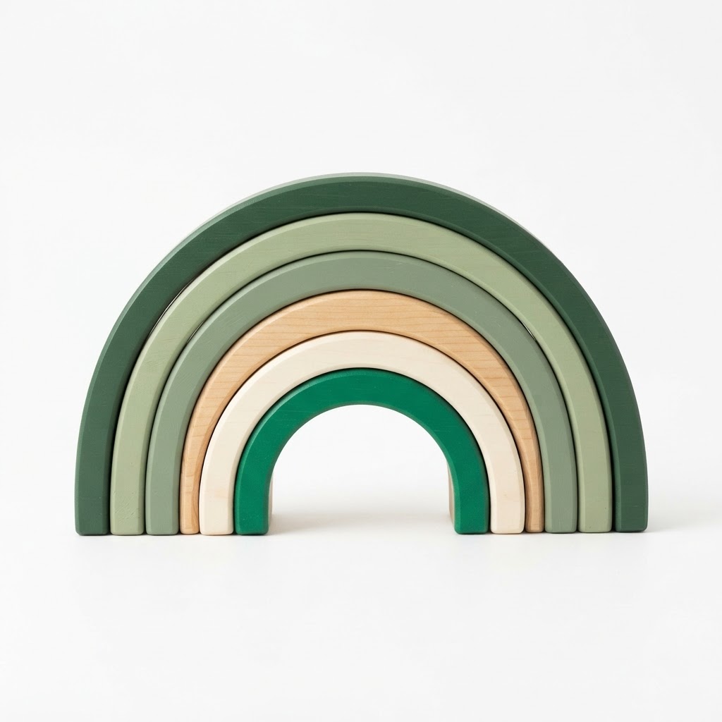core Wooden Rainbow Bookshelf Decor