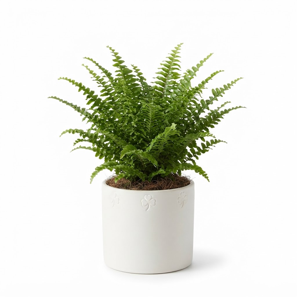 White Ceramic Potted Fern