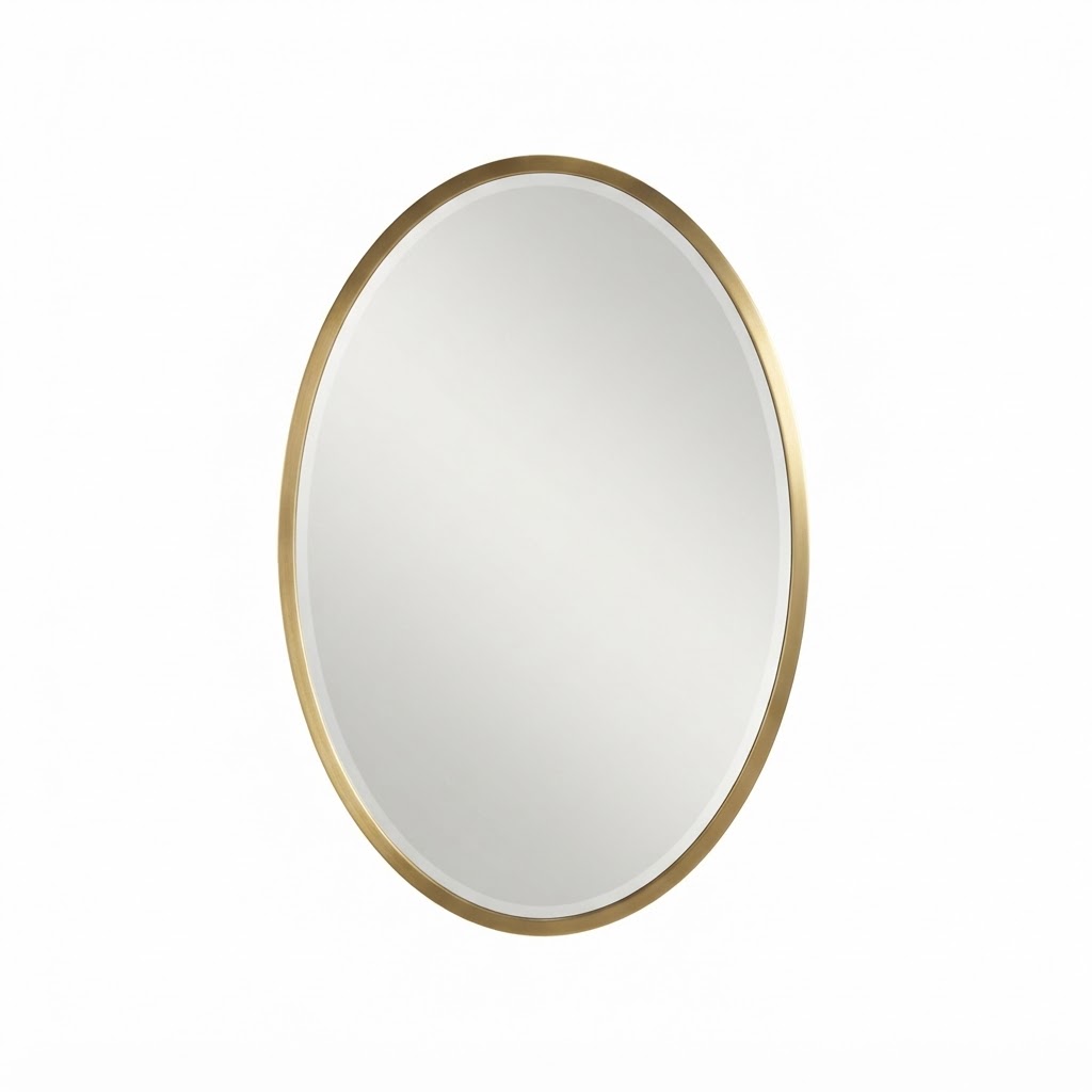 Oval Brass Wall Mirror