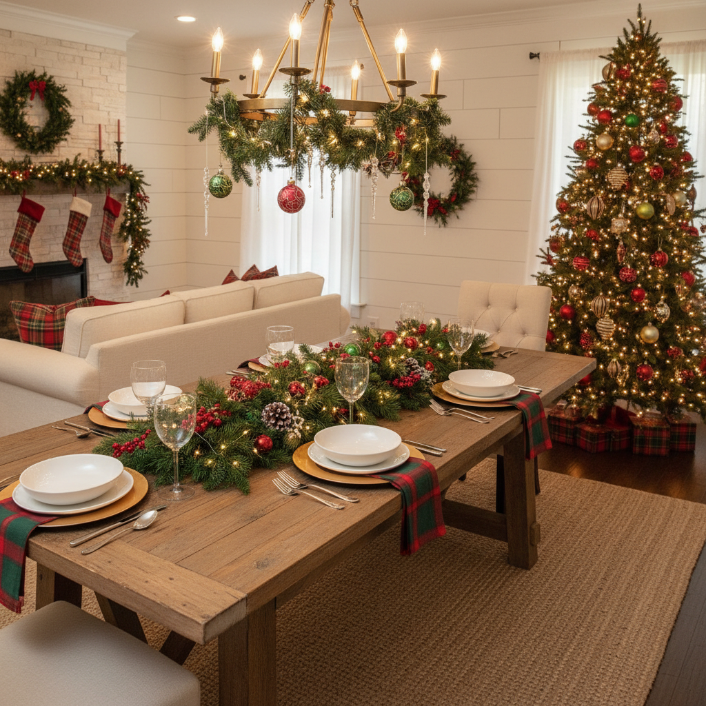 Modern Farmhouse Christmas Dining Room