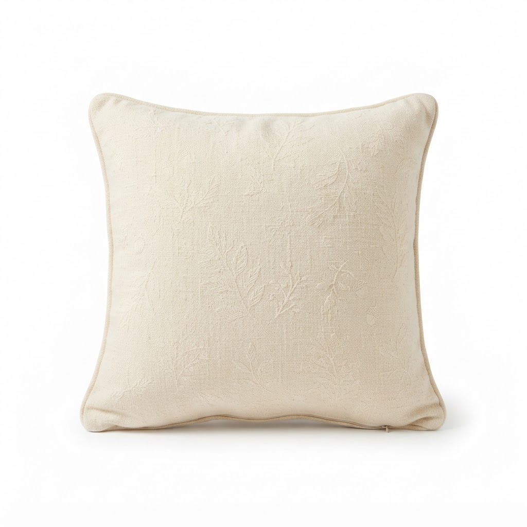 Soft Cream Cotton Throw Pillows