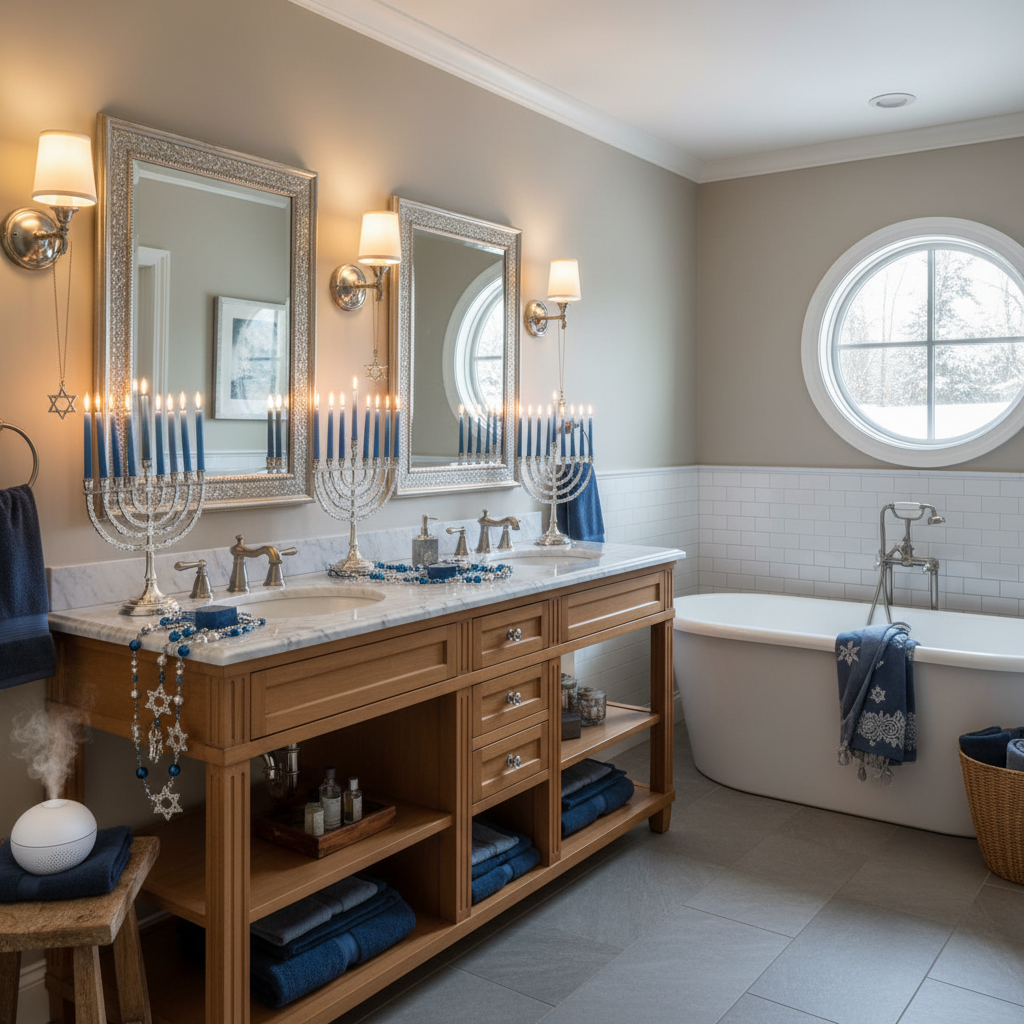Traditional Hanukkah Master Bathroom