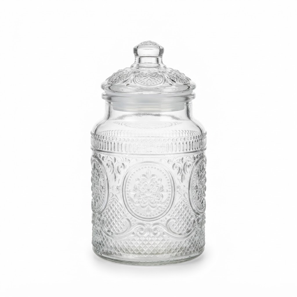 core Embossed Glass Apothecary Jars
