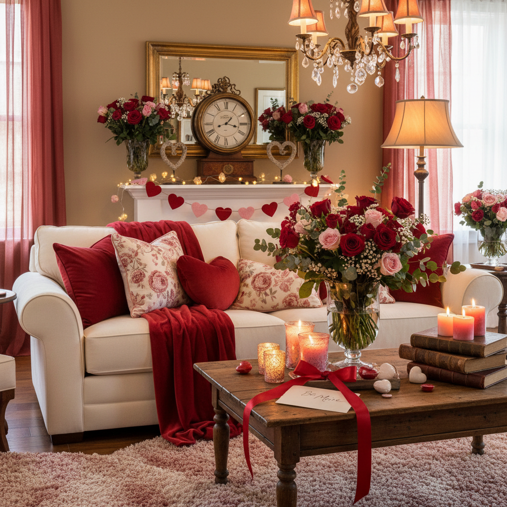 Traditional Valentine's Day Living Room