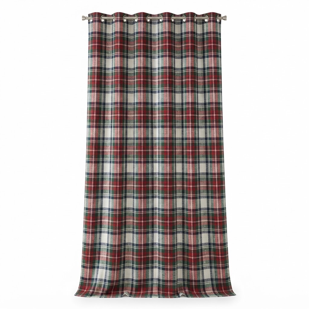 Woven Plaid Curtain Panels
