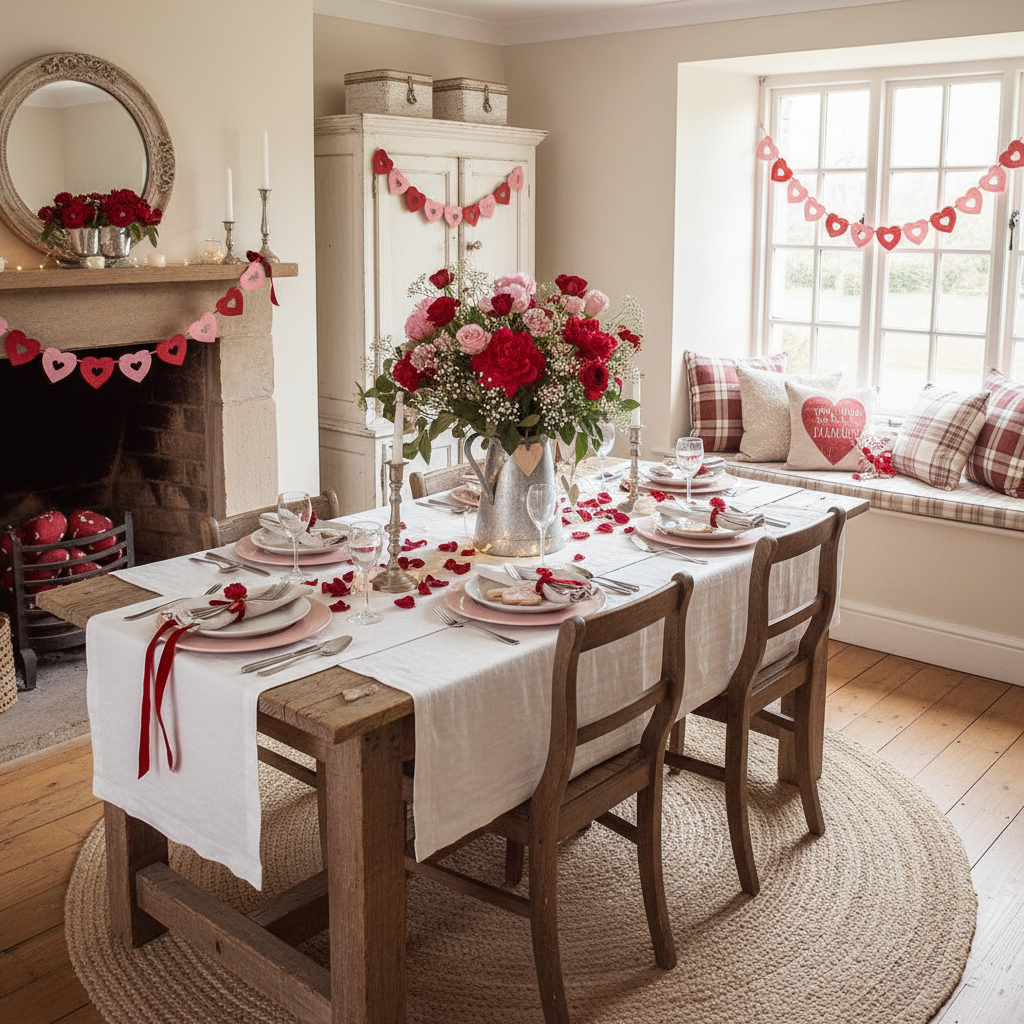 Country Valentine's Day Dining Room