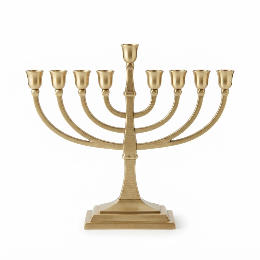 Brushed Brass Menorah