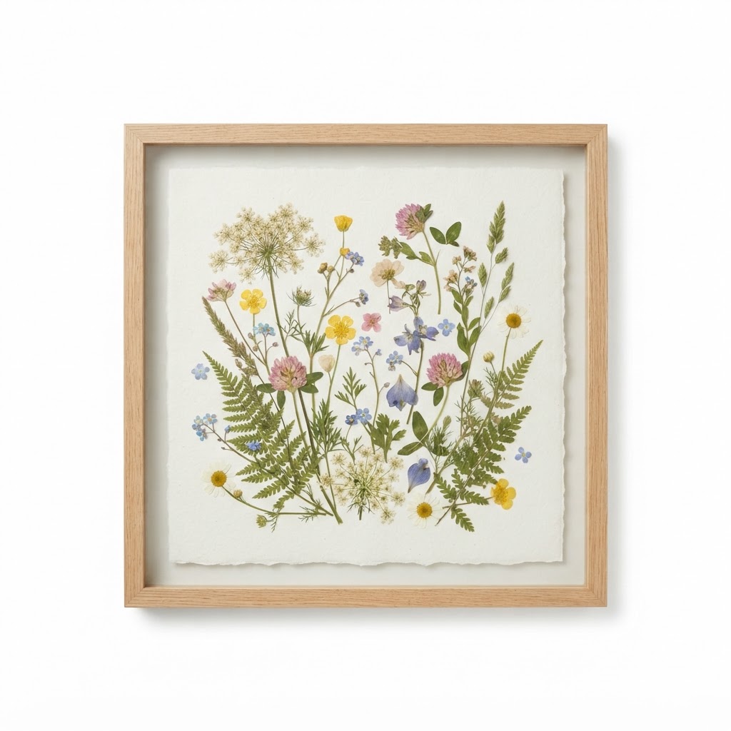 Summer Meadow Pressed Flower Wall Art
