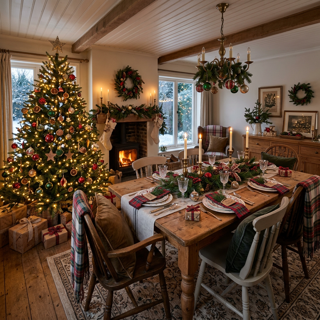 Cottagecore Christmas Dining Room