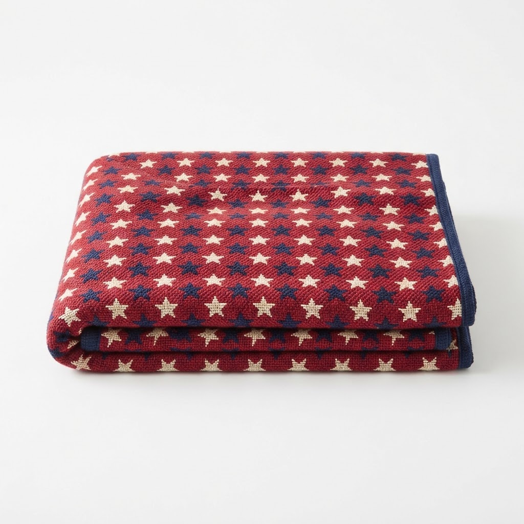 Patriotic Star Pattern Throw Blanket