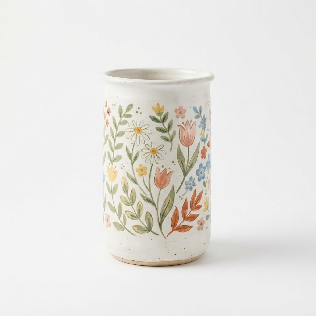 Spring Floral Ceramic Vase