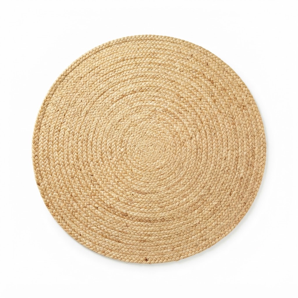 Natural Jute Fiber Round Kitchen Rug