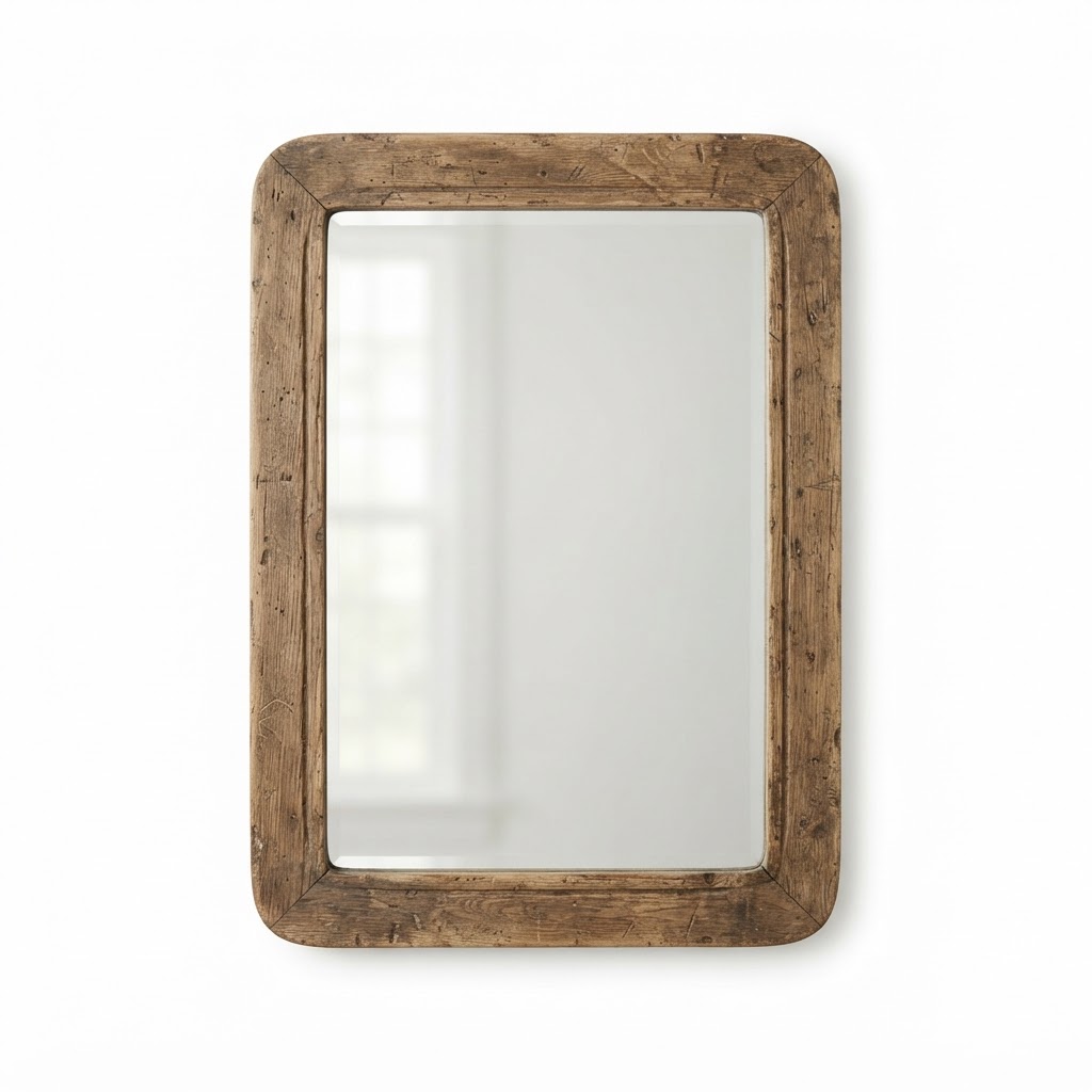 Distressed Wood Wall Mirror