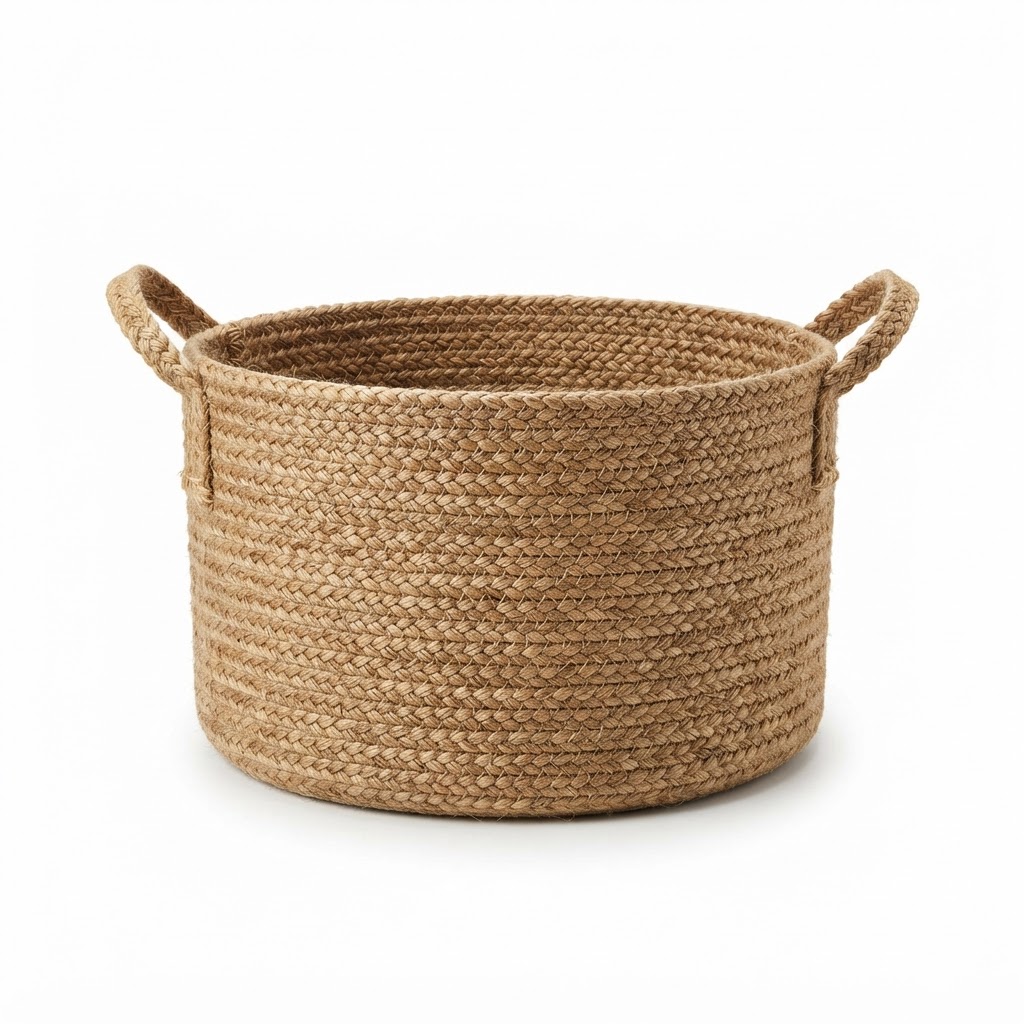 Woven Jute Storage Basket
