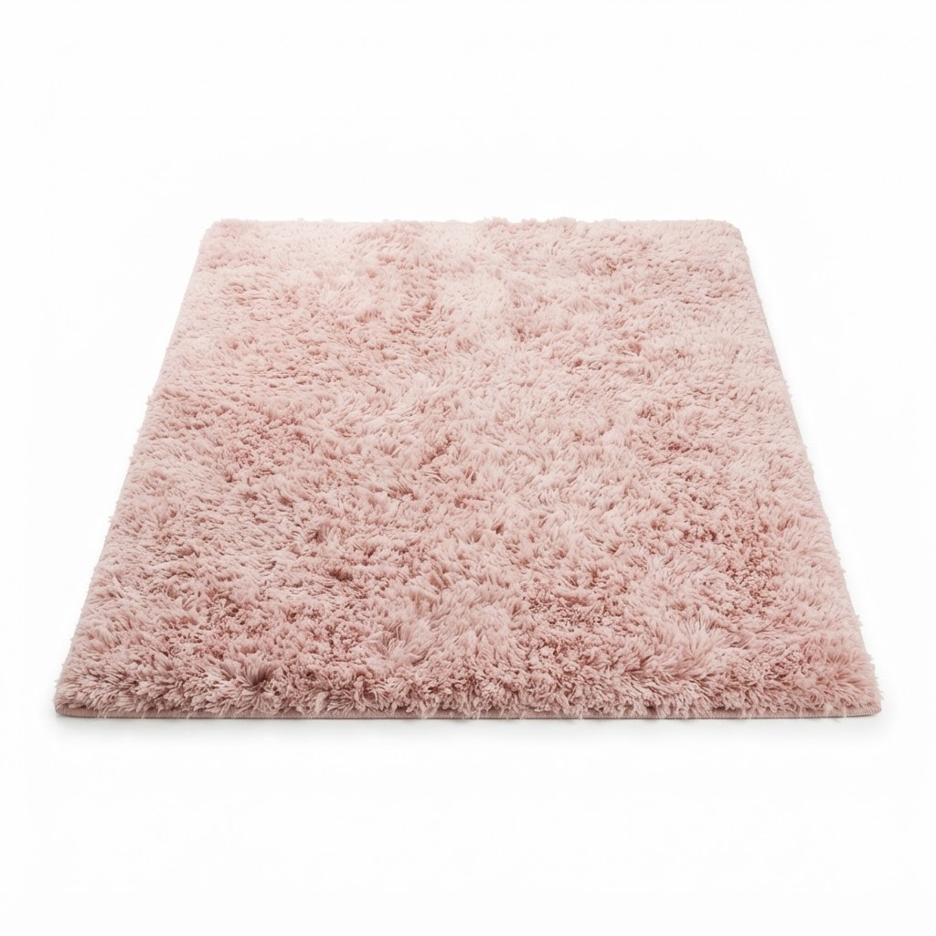 Textured Shag Blush Area Rug