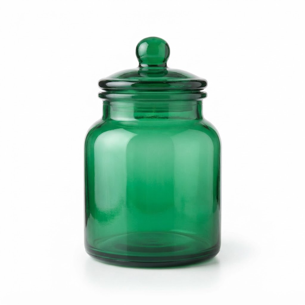 Green Glass Apothecary Jar
