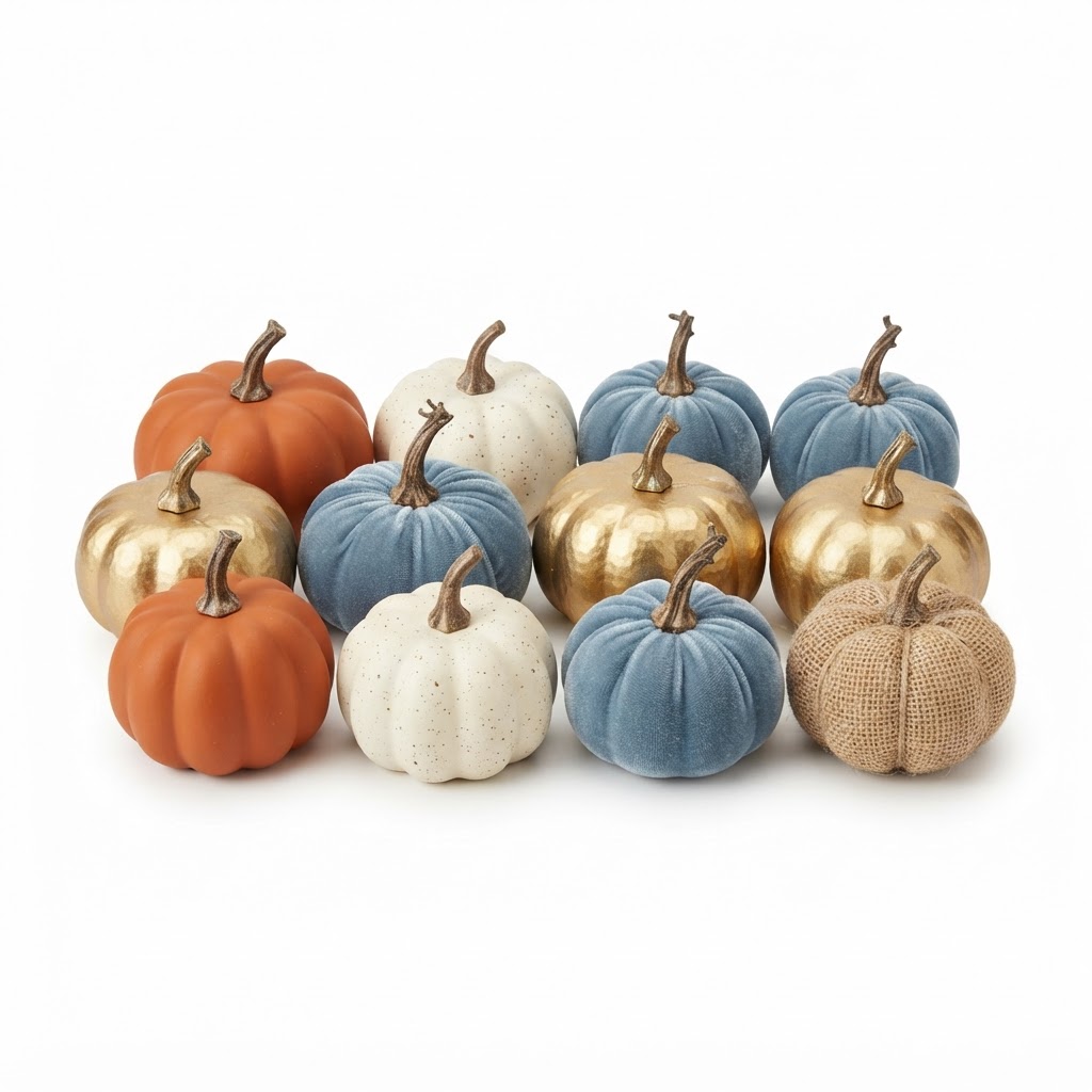 Transitional Faux Miniature Pumpkin Assortment