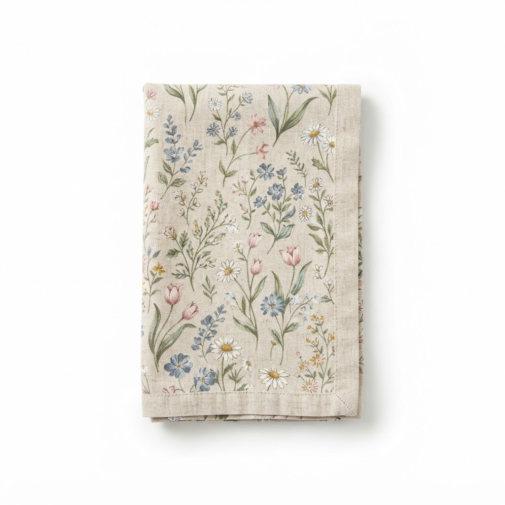 core Floral Linen Hand Towel