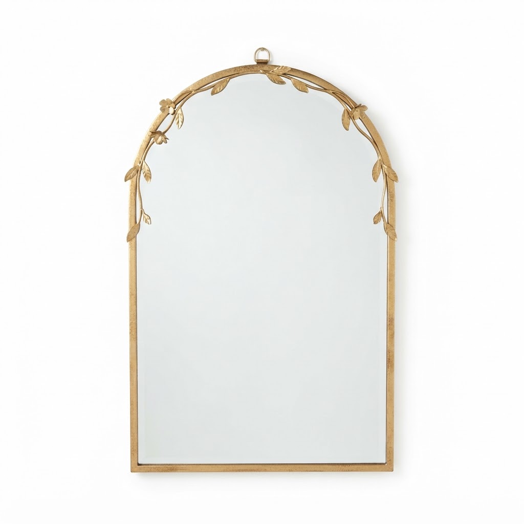 Spring Gold Arched Wall Mirror