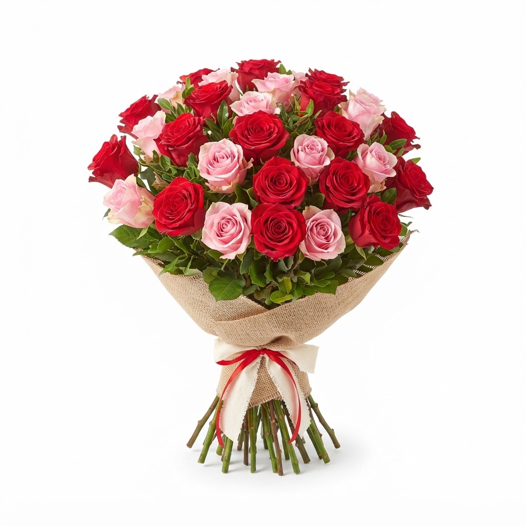 Red and Pink Rose Bouquet