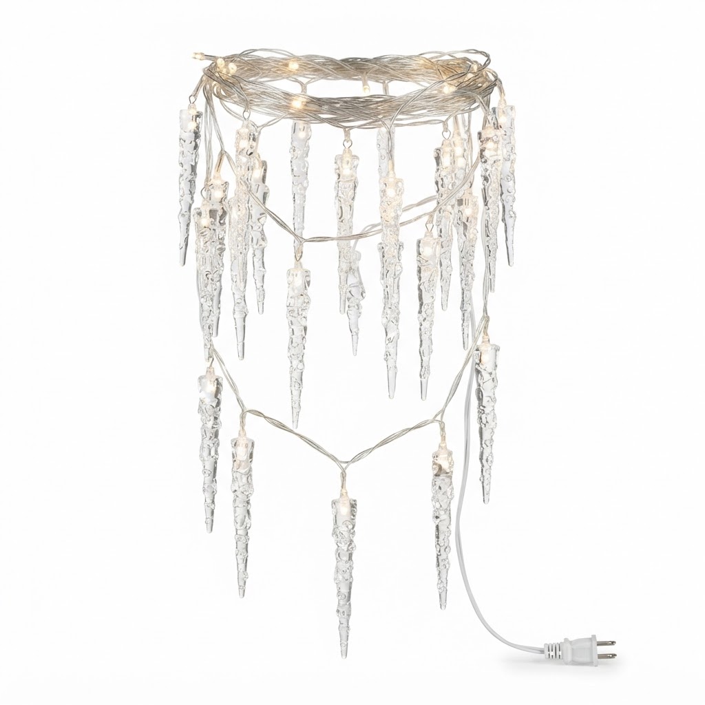 Winter Icicle Ornament String Lights