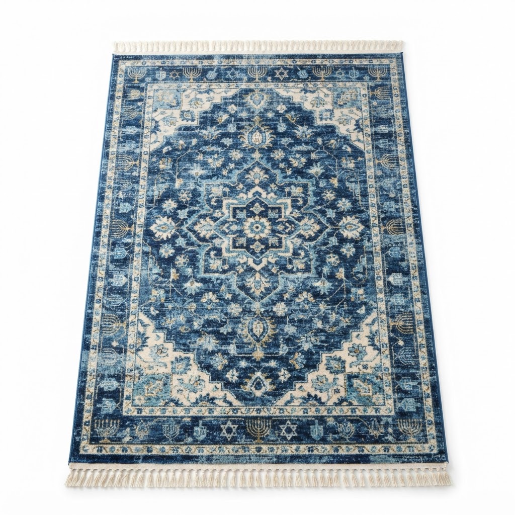 Blue Distressed Area Rug