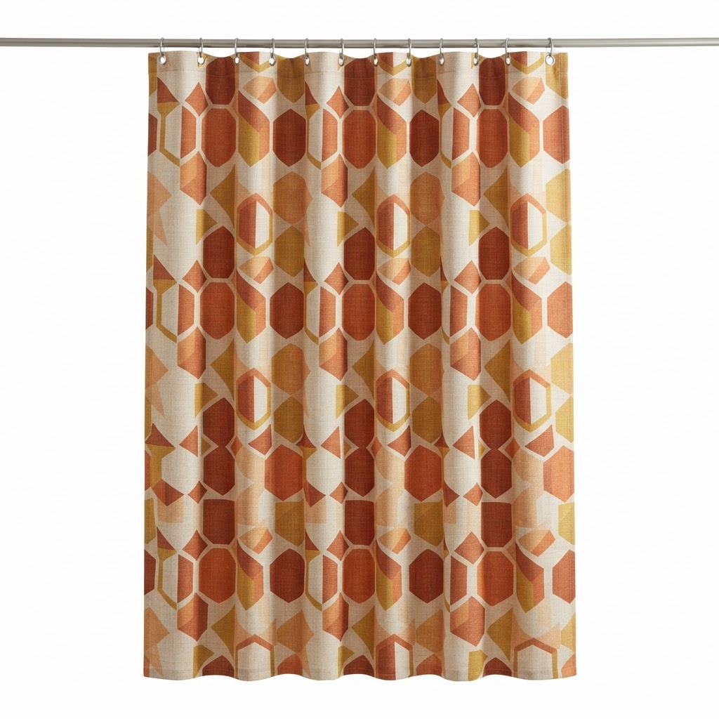 Amber Geometric Shower Curtain