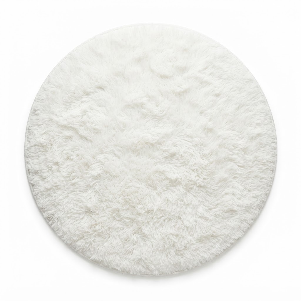 white round area rug