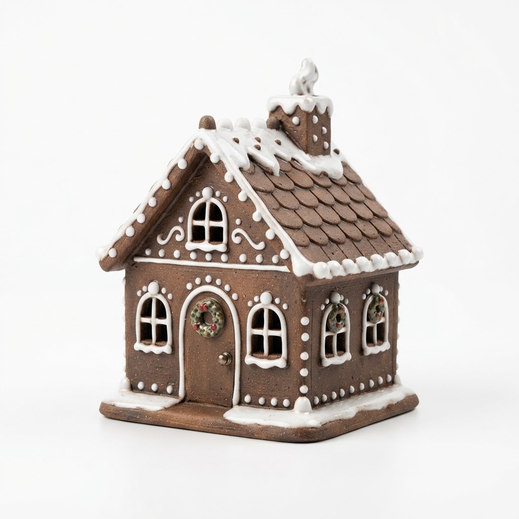 Christmas ceramic gingerbread house