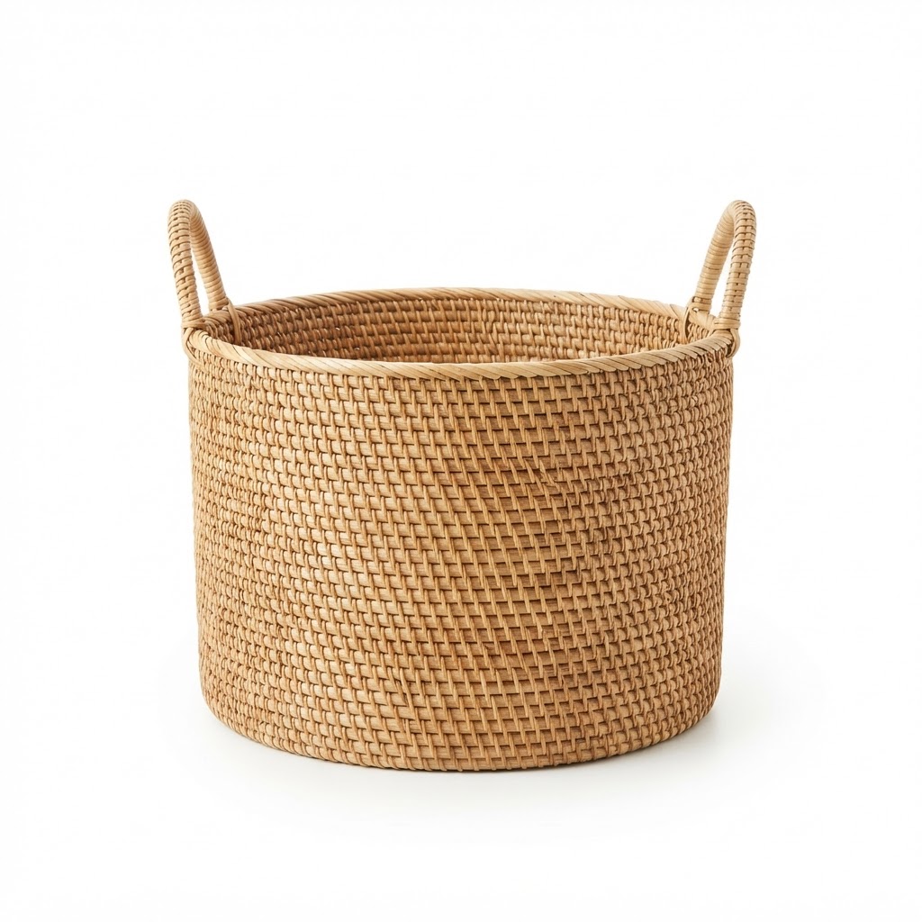 Woven Rattan Storage Basket