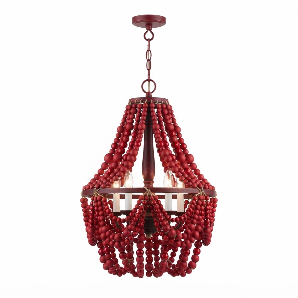 Red Bead Chandelier