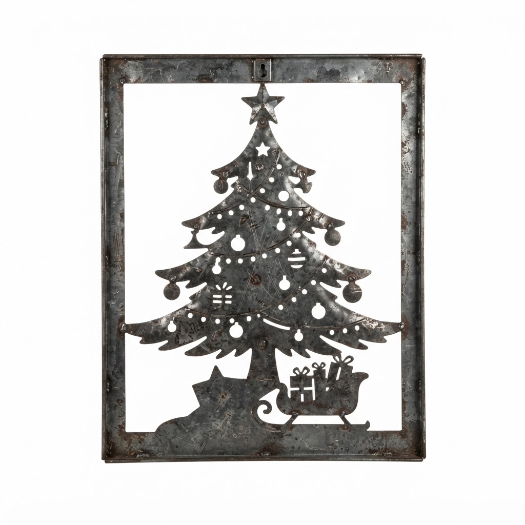 Distressed Metal Christmas Wall Art