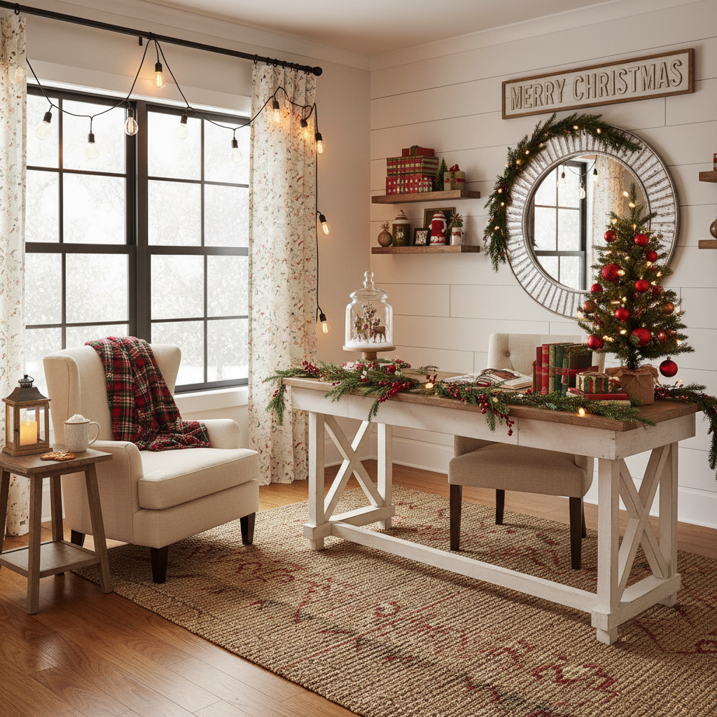 Modern Farmhouse Christmas Home Office