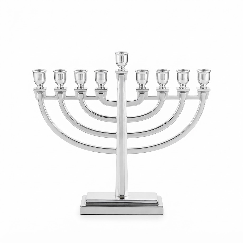Polished Silver Menorah