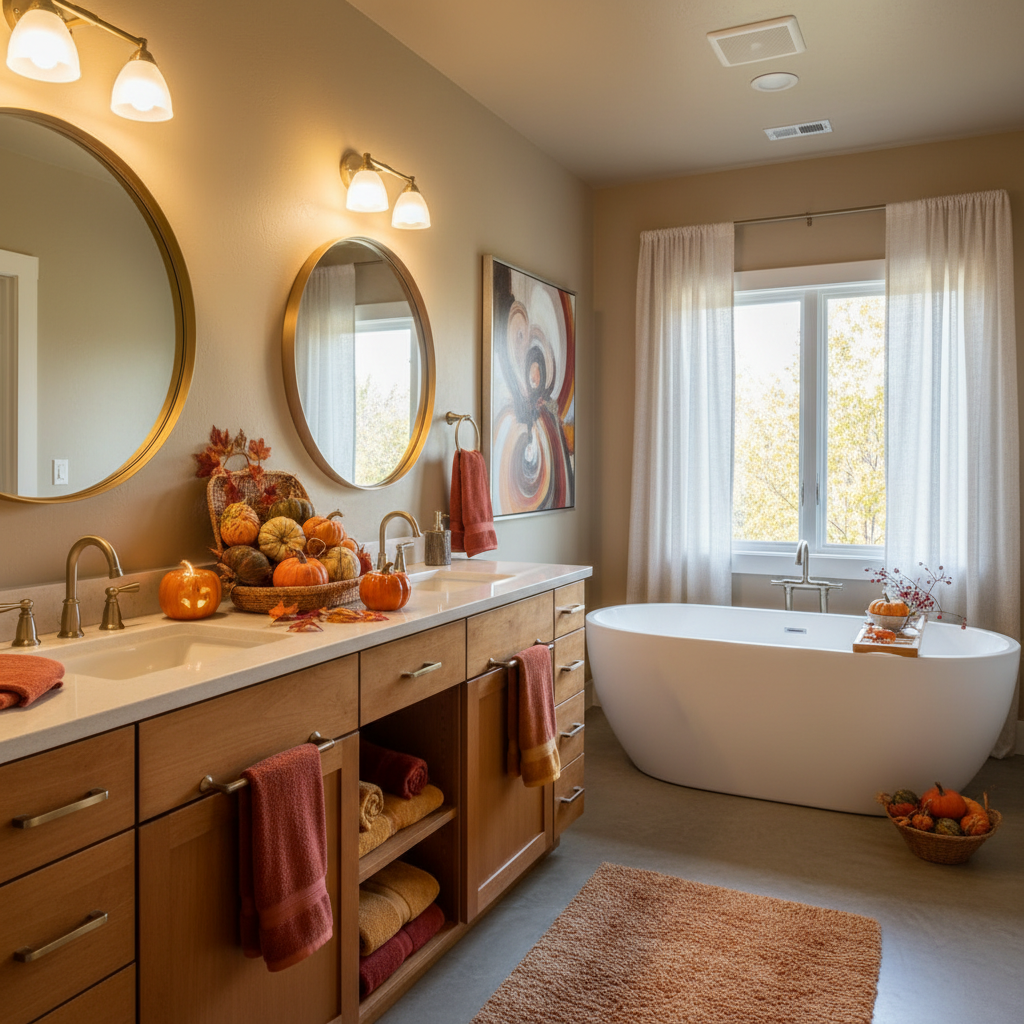 Transitional Thanksgiving Master Bathroom