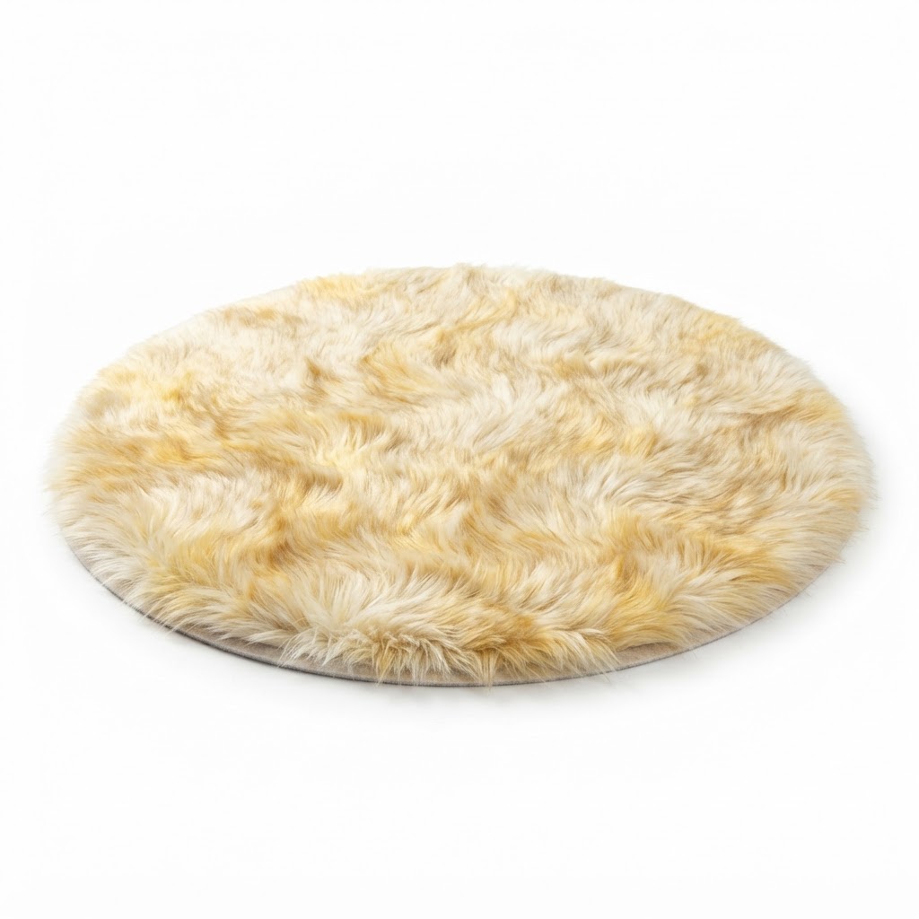 Summer Faux Fur Round Rug