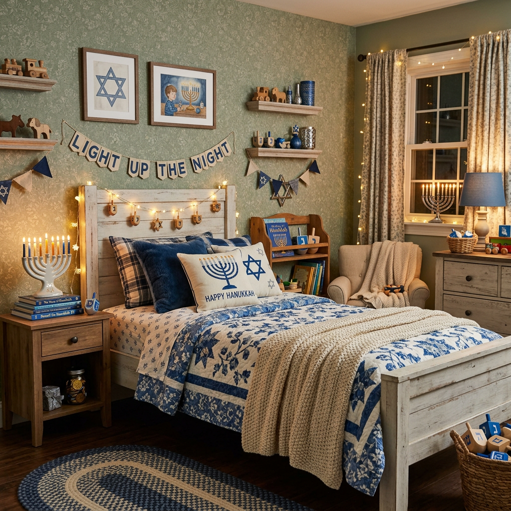 Cottagecore Hanukkah Child Bedroom (Boy)
