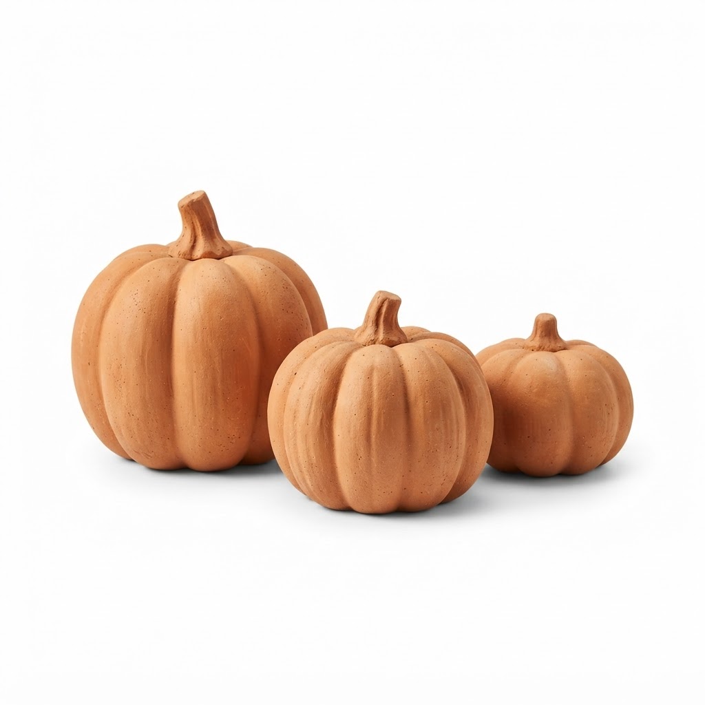 Terracotta Decorative Pumpkin Set