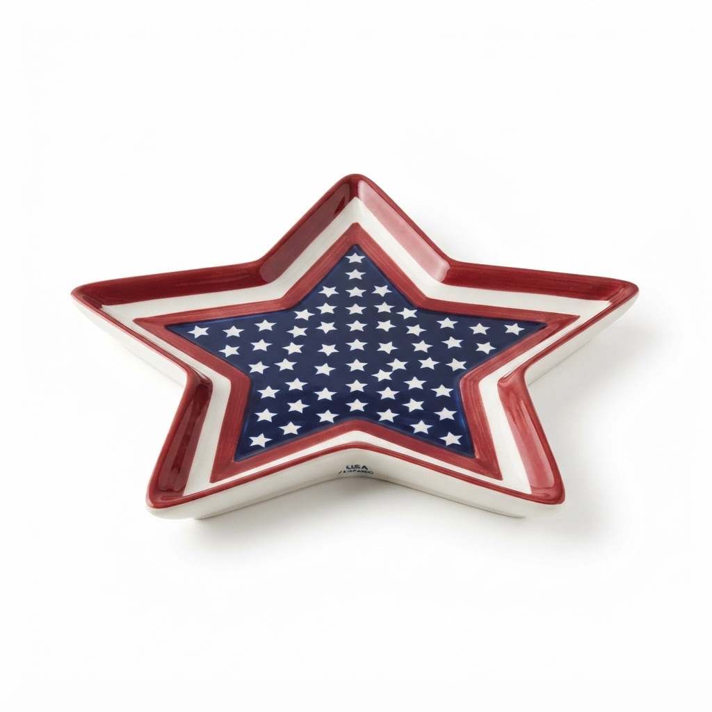 Patriotic Star Ceramic Dish