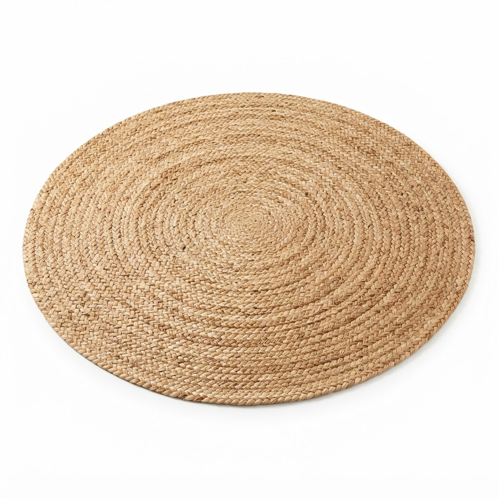 Natural Jute Braided Round Area Rug