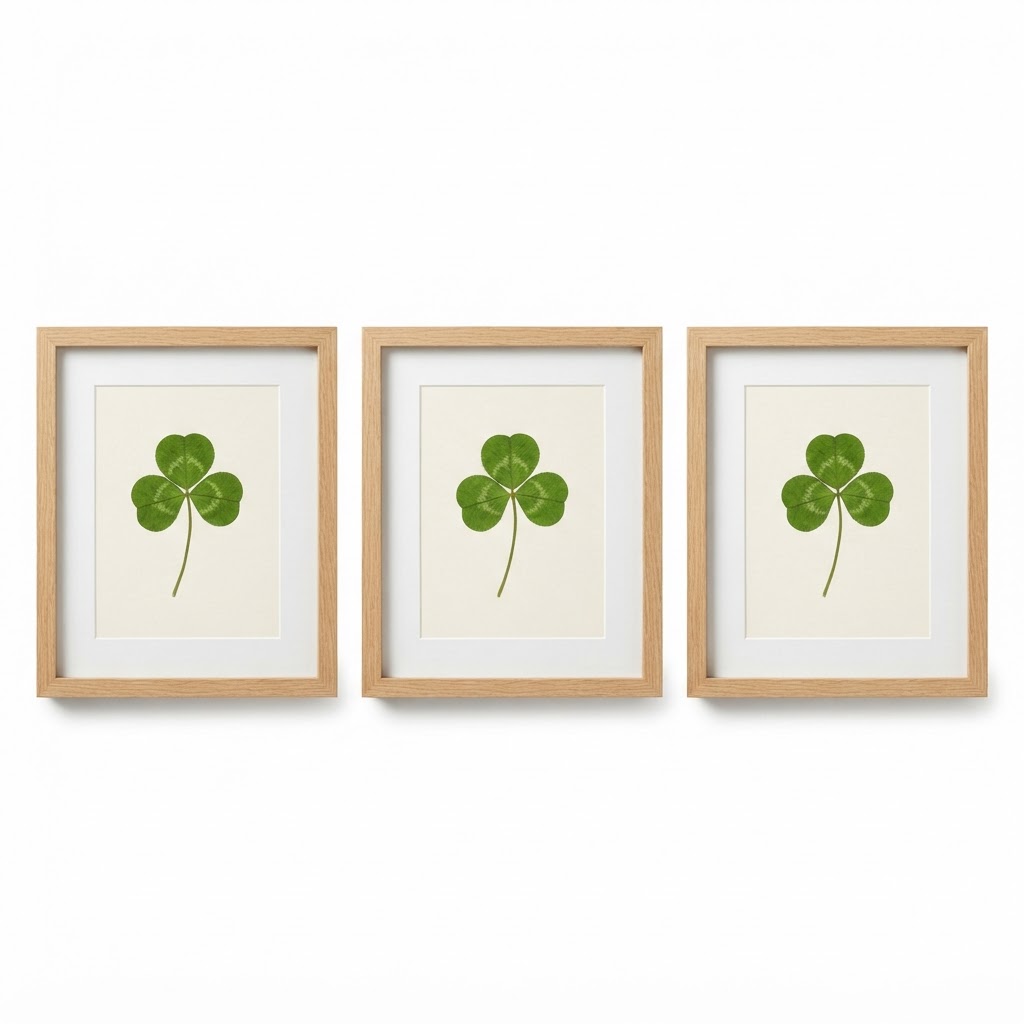 botanical shamrock framed art set