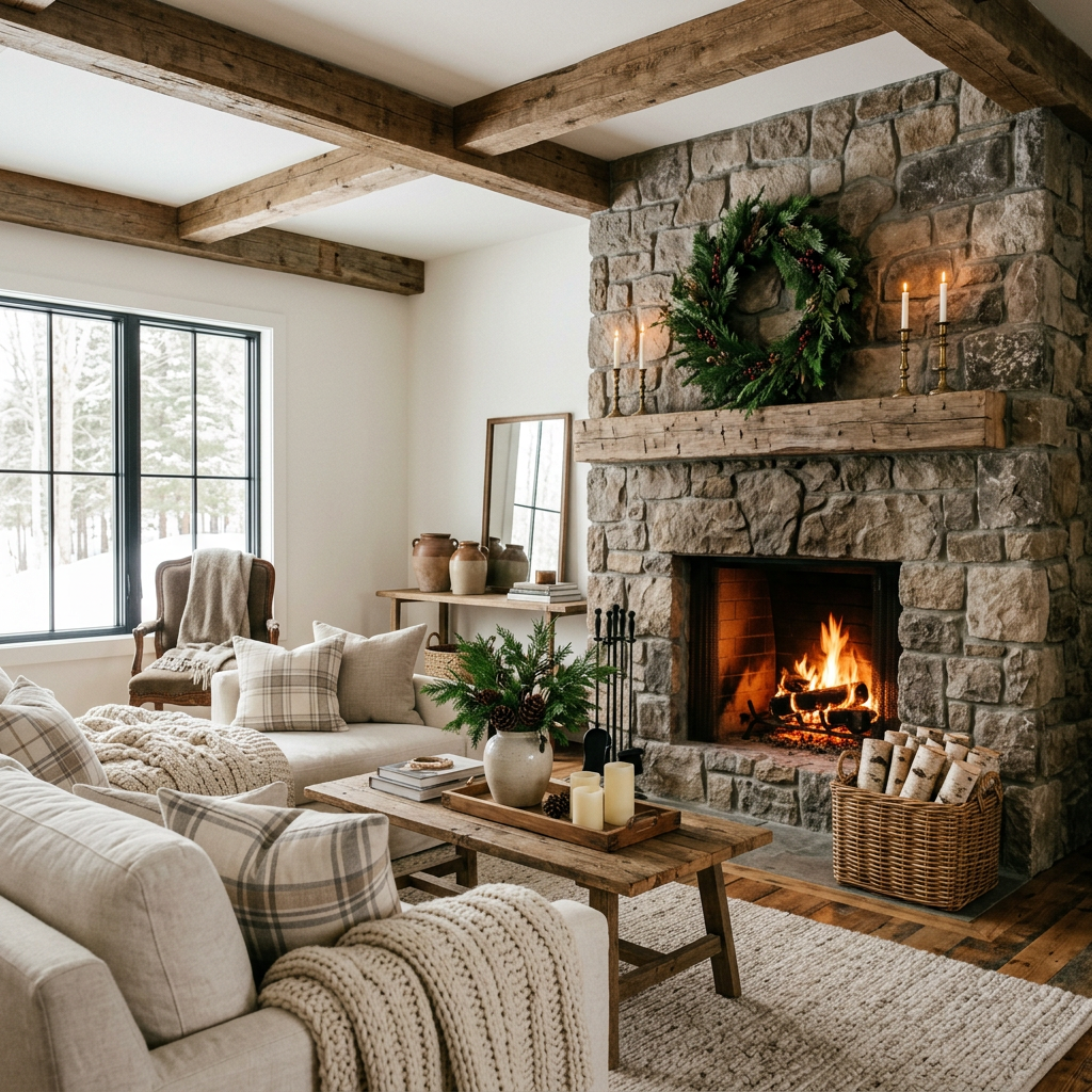 Farmhouse Winter Living Room