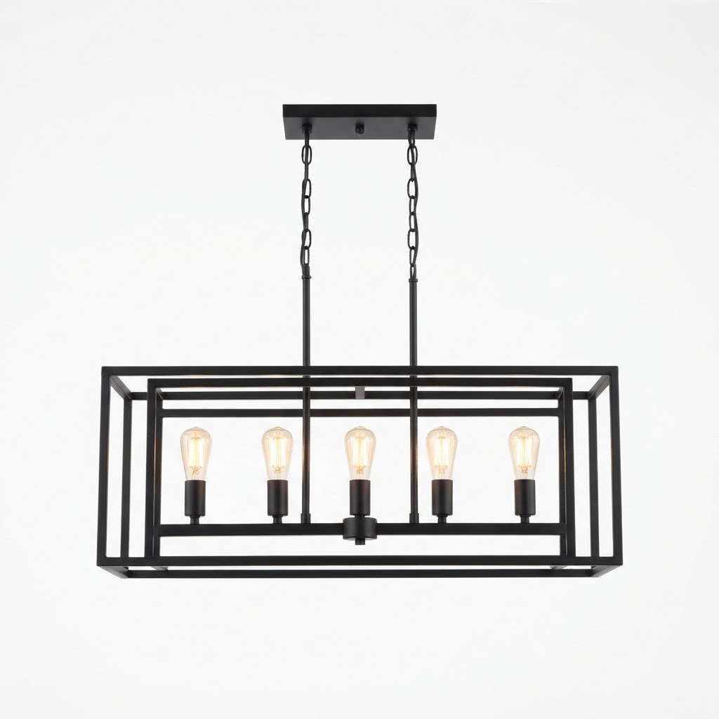 Black Metal Rectangular Chandelier