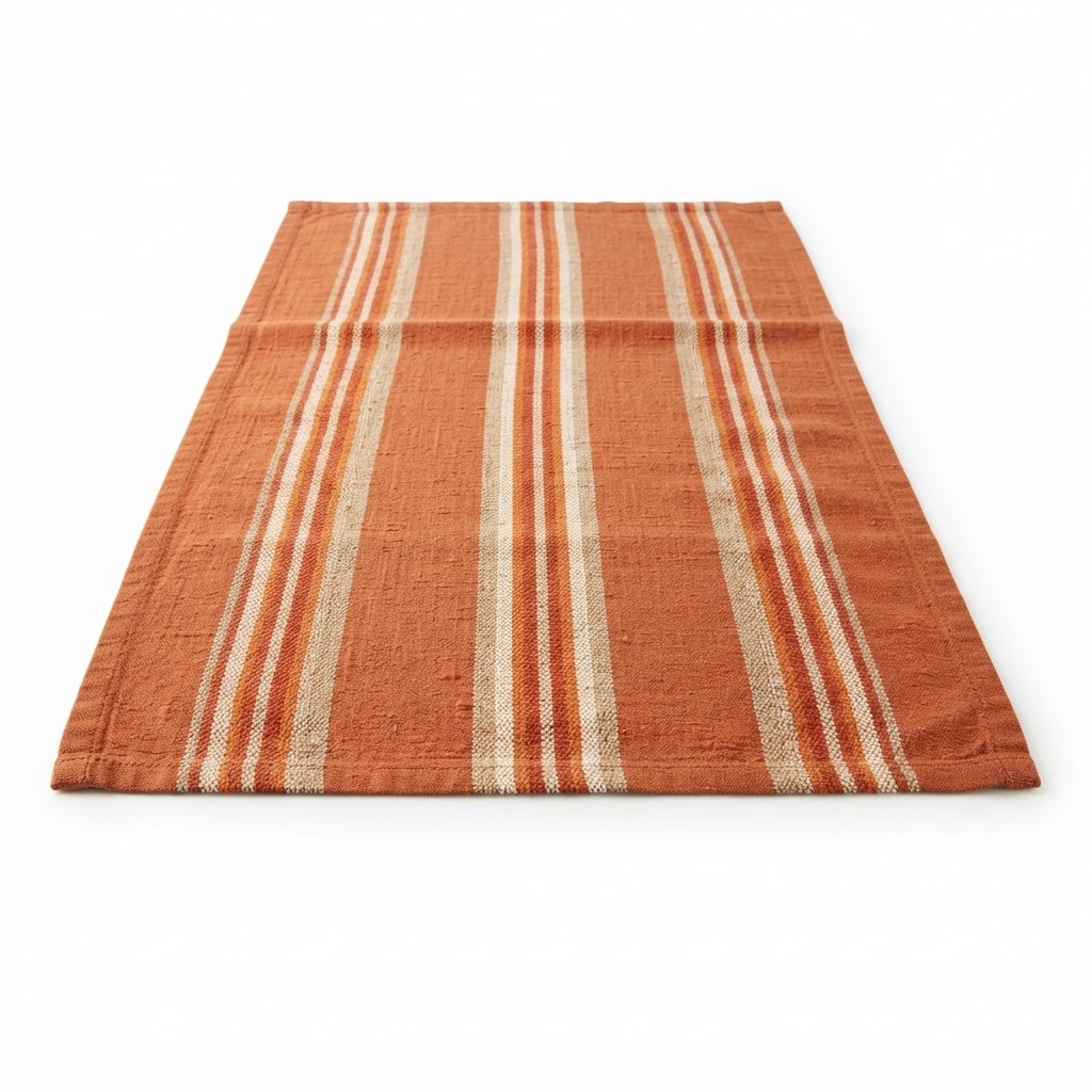 Terracotta Striped Table Runner